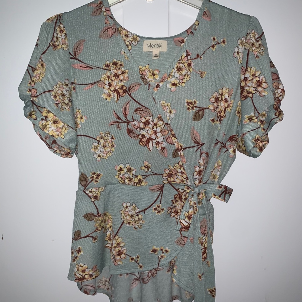 Meraki Floral Wrap Blouse